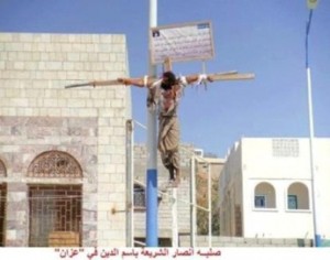First Egypt and now in Yemen: Shocking video evidence of Islamic crucifixions Yemen-300x236